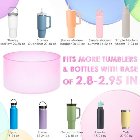 Clear Gradient Silicone Boot for Stanley Cup 40/30/20 oz, for HydroJug Traveler 40/32 oz, for Stanley IceFlow 30/20 oz, Bottom Protector for Stanley Cup Accessories, Peach & Light Blue in Kuwait