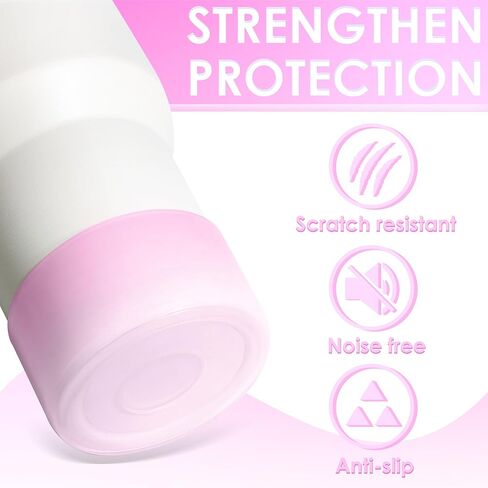 Clear Gradient Silicone Boot for Stanley Cup 40/30/20 oz, for HydroJug Traveler 40/32 oz, for Stanley IceFlow 30/20 oz, Bottom Protector for Stanley Cup Accessories, Peach & Light Blue in Kuwait