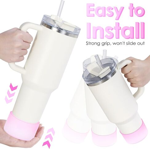 Clear Gradient Silicone Boot for Stanley Cup 40/30/20 oz, for HydroJug Traveler 40/32 oz, for Stanley IceFlow 30/20 oz, Bottom Protector for Stanley Cup Accessories, Peach & Light Blue in Kuwait