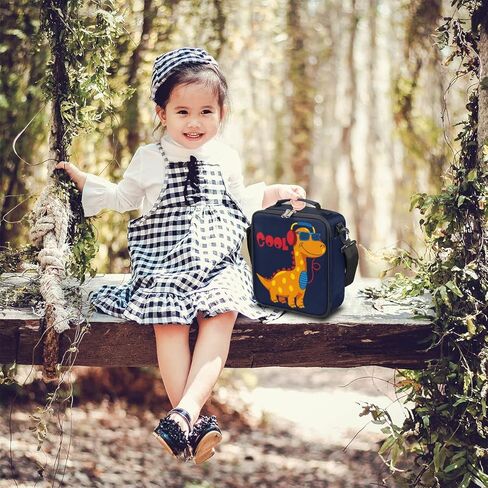 صندوق غداء وولف للأطفال، صندوق غداء للأولاد من الذئب الملون على شكل موجة المحيط، صندوق غداء معزول مقاوم للماء وقابل لإعادة الاستخدام مع حزام كتف قابل للتعديل، حقيبة تبريد حرارية للنزهة المدرسية in Kuwait