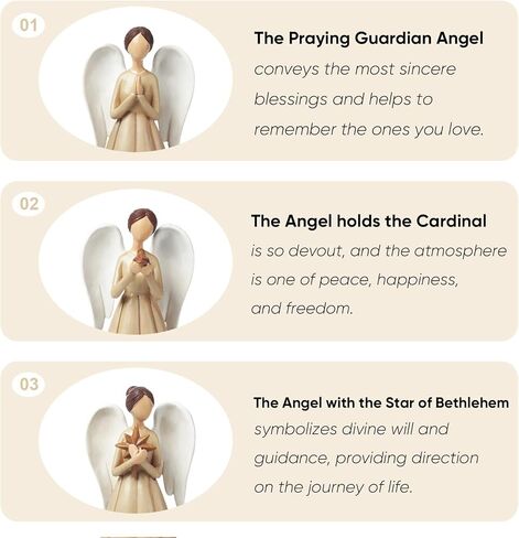 3PC Angel Figurines Collectible Statue Decor Christmas Memory Healing Gift Guardian for Home Office Wedding Living Room Centerpiece Decoration Women Mom Grandma Friends in Saudi Arabia