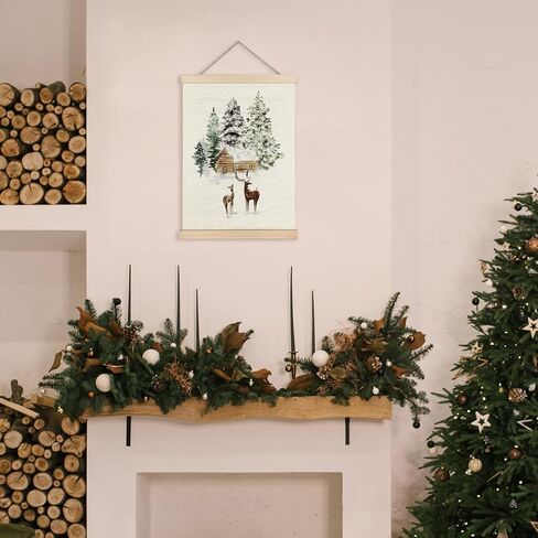 Jvpke Christian Christmas Decor, Christmas Tree Wall Decor, Christmas Bible Verse Scripture Wall Art With Wooden Poster Hanger, Merry Christmas Wall Decor, Christmas Wall Decorations, 12x16 Inches in Saudi Arabia