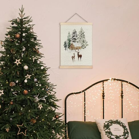 Jvpke Christian Christmas Decor, Christmas Tree Wall Decor, Christmas Bible Verse Scripture Wall Art With Wooden Poster Hanger, Merry Christmas Wall Decor, Christmas Wall Decorations, 12x16 Inches in Saudi Arabia