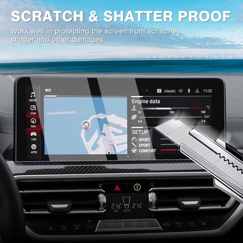 Karltys 2 Pack Screen Protector for 2021-2024 Chevy Tahoe/Suburban/GMC Yukon 10.2-Inch Touch Screen, 9H Navigation Tempered Glass, Car Radio Screen Cover, Anti Fingerprint Anti Glare Accessories in Kuwait