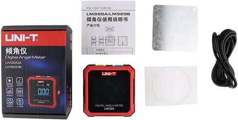 UNI-T مقياس زاوية رقمي للمستوى الإلكتروني ومقياس زاوية الميل الرقمي مع قاعدة مغناطيسية وشاشة LCD، بطارية ليثيوم أيون مع منفذ شحن من النوع C (LM320B) in Kuwait