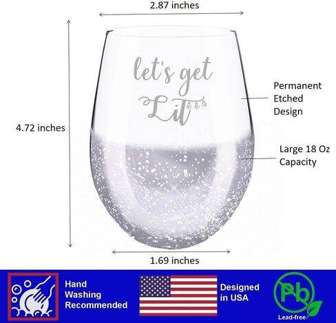 Etchpress Christmas Gifts Wine Glass, Red Gold Green Silver Engraved Wine Glasses Set of 4 Home Decor 18 Ounces in Kuwait