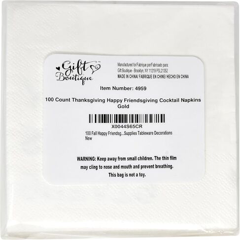 100 Fall Happy Friendsgiving Cocktail Beverage Napkins Disposable Paper Harvest Thanksgiving Autumn Gold Foil Friends Giving Dessert Party Supplies in Saudi Arabia
