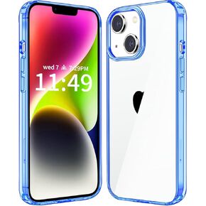 JJGoo Compatible with iPhone 14 Plus Case Clear, Non-Yellowing Shockproof Phone Case for Apple iPhone 14 Plus, Slim Anti-Scratch Hard PC Back Protective Cover Bumper 2022