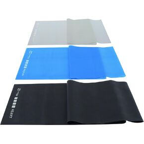 Capelli Sport Resistance Bands, Light, Medium and Heavy Exercise Flat Bands, Multicolor, 46 Inch, Pack of 3, Gray Blue Black