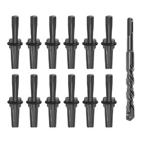 Rock Splitting Wedges 5/8 inch Feather Wedges Splitting Rocks Splitting Wedge with 160MM SDS Rotary Drill Bit (12 Pack)