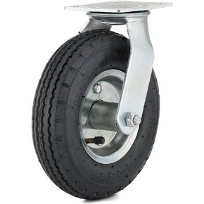 Richelieu Hardware (203 mm) F26488 Industrial Rubber Swivel Casters, 8 Wheel Diameter, Black