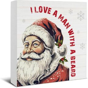 Pink Christmas Decorations - Cute Christmas Decor, Merry Christmas Wooden Sign, Room Decor for Desk Table Shelf 5 X 5 Inches