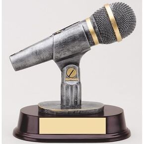 Microphone Trophy with 3 Lines of Custom Text