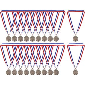 PATIKIL Gold Award Medals, 24 Pcs Blank Style Winner Medals with Neck Ribbon Metal Medals Prizes for Competitions, Party Decorations, Copper