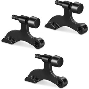 Hinge Pin Door Stopper 3 Pack Black Adjustable Head Screw Heavy Duty Door Stops with Black Rubber Bumper Tips Wall Protector
