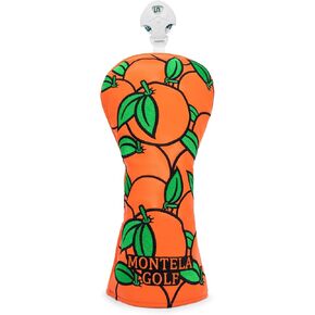 Montela Golf Club Covers Orange Golf Head Cover Driver Covers Fairway Wood Headcover Hybrid Cover Leather Golf Headcover for Scotty Cameron Taylormade Titleist Odyssey