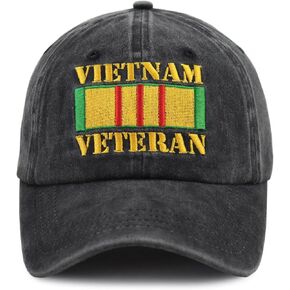 Vietnam Veterans Hats for Men, Military Army War Gear Baseball Cap, Fathers Day Retirement Christmas Birthday Gifts for Dad Papa Grandpa Husband Uncle