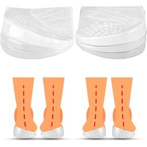3 Layers Adjustable Heel Wedge Corrective Inserts for Supination & Pronation Correction, Adhesive Medial & Lateral Heel Insoles for Foot Alignment (6PCS,Size:L)