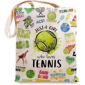 Tennis Accessories for Women, Tennis Tote Bag Inspirational Gifts for Girls, Gifts for Tennis Lovers Players Birthday Gift for Best Friend Sister, Just A Girl Who Loves Tennis