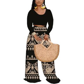 2 Piece Outfits for Women Casual Wide Leg Palazzo Pant Sets Rompers Jumpsuits Sets Sexy Backless Front Crop