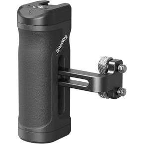 SmallRig Mini Side Handle for 1/4"-20 Threaded Holes, Portable Camera Cage Handle for Left or Right Hand, Up and Down Adjustable, Ergonomic Camera Handle with Built-in Cold Shoe & Threaded Hole - 4755