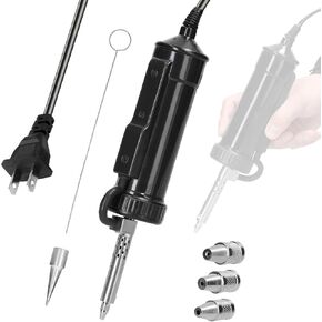 Electric Desoldering Soldering Iron Pump, 40W Electric Solder Sucker, Vacuum Desoldering Gun with 3 Suction Tips&1 Soldering Iron Nozzle for Desoldering Repair Removal(Black)