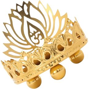 Gold Metal Lotus Shadow Tealight Candle Holder Diwali Decor Ghee Lamp Holder Tibetan Oil Lamp Holder Candlestick Cup for Puja Pooja Altar Offering Supplies