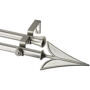 Rod Desyne 4725-282 Arrow Double Window Curtain Rod Set, 28 to 48-Inch, Black