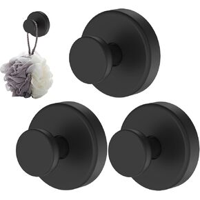 Suction Cup Hooks for Shower, No Drill Hooks for Bathroom, Gold Shower Suction Hooks, Easy to Install, Towel Hooks for Shower Glass Door, Suitable for Bathroom,Glass, Smooth Wall(3PCS).