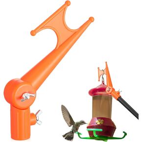 Multi Purpose Utility Hook, Orange Plastic Utility Hook with Adjustable Elbow Lightweight Push Pole Fit for Standard Thread Extension Pole for Hanging Christmas Lights, Bird Feeders