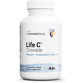4Life Life C - Features 7 Active Forms of Natural Vitamin C for Immune Support, Increased Nutrient Absorption, and Antioxidant Benefits - Citrus Flavor - 60 Chewable Tablets
