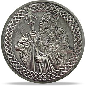 Norse Viking Warrior Coin Fight for Glory See Us in Valhalla Nordic Mythology Amulet for Men