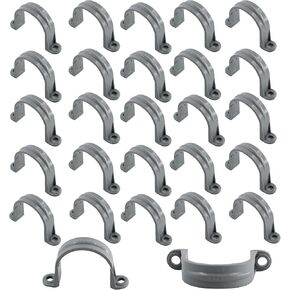 30PCS 1/2 Inch PVC Pipe Straps, Two Hole Plastic Pipe Clamps, Conduit Strap Clamps, Cable Clamp, PVC Pipe Mounting Bracket
