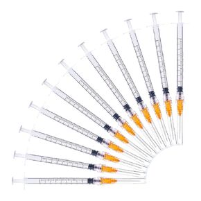 1ml/cc with 25 Gauge 1 Inch Lab Disposable Dispensing Supplies for Refilling and Measurement Liquids, Pack of 100