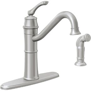 Moen Wetherly Mediterranean Bronze High-Arc Kitchen Faucet with Side Spray, 87999BRB