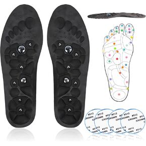 Acupressure Insoles Magnetic Acupressure Insoles Foot Acupressure Insoles Get Relief for Painful Feet with Magnetic Acupressure Insoles (Black, L(43-46))