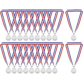 PATIKIL Gold Award Medals, 24 Pcs Blank Style Winner Medals with Neck Ribbon Metal Medals Prizes for Competitions, Party Decorations, Copper