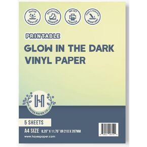 Hayes Paper Co. Vinyl Sticker Paper – 36-Pack A4 Printable Vinyl Sticker Paper – Holographic Vinyl Paper Compatible with Inkjet Printers – Tear and Scratch-Resistant – Opal Pattern