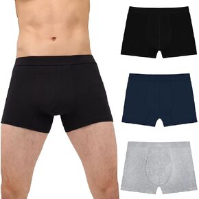 Mens Incontinence Underwear Washable Bladder Control Brief with 60 ML Absorbency Leak Proof Trunk 3 Pack (Black Gray Midnight XL)