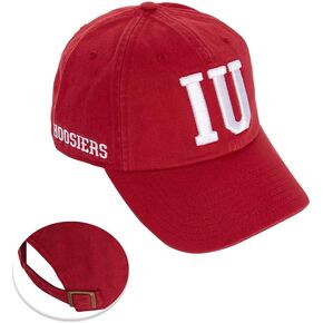 Desert Cactus Indiana University Baseball Hat Hoosiers Bloomington Brimmed Embroirderd Hats Cap Adjustable Cloth Strap Adult (Style M1) Red