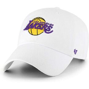 Los Angeles Lakers White Team Color Logo Clean Up Adjustable Dad Slouch Cap