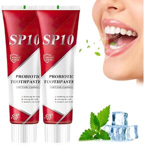 SP10 Probiotic Toothpaste, SP10 Toothpaste, SP10 Probiotic Stain Removal Toothpaste, Fresh Breath Probiotic Toothpaste, Deep Cleaning Care (2PCS)