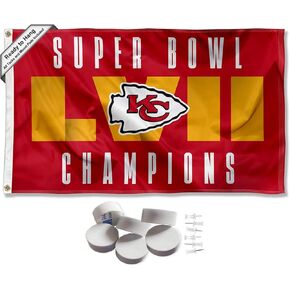 Kansas City Chiefs Super Bowl 2022 2023 LVII Champions Banner and Tapestry Wall Tack Pads