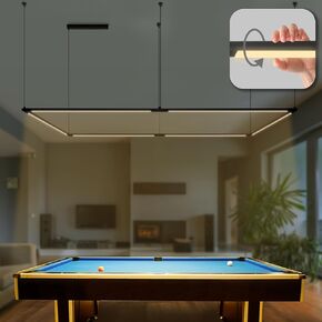 Solvita Professional LED Billiard & Pool Table Light, Non-Flickering & Evenly Distributed Light Source, Adjustable Height & 360° Rotatable Light Angle - Cool White 4000K (49.6 x 98.5 inch)