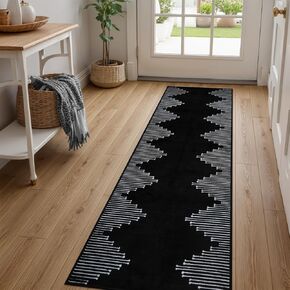 Seavish Washable Runner Rug 2x6 Modern Geometric Hallway Runner Rug Non Slip Low Pile Rugs for Entryway Indoor Soft Rugs for Kitchen Floor Neutral Cream Beige Floor Carpet Runner for Bedroom Laundry in Kuwait