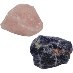 قطعتان من البلورات الخام الكبيرة والأحجار الخام الطبيعية التي تقترن بلورات للشفاء، والصخور للسقوط، والكابينة، والتلميع، واليكا والريكي، وديكورات المنزل 1.3 بوصة - 2 بوصة (التورمالين الشفاف) in Kuwait