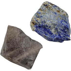 2Pcs Large Raw Crystals Natural Rough Stones Pairing Crystals for Healing, Rocks for Tumbling, Cabbing, Polishing, Wicca & Reiki,Home Decorations 1.3''-2'' (Tourmaline Clearquartz)