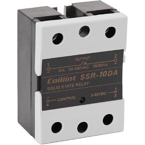 Solid State Relay DC to AC Input 3-32VDC to Output 24-480VAC Single Phase SSR Relay with Heat Sink (25A)