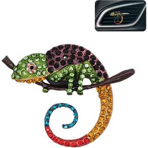 Chameleon Air Vent Clips Car Aroma Diffuser Colorful Lizard Bling Car Accessories Long Lasting Car Air Freshener Essential Oil Car Diffuser Girly Car Charm Cute Car Decor