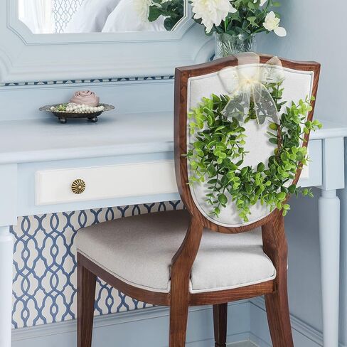 2 Pieces 10 Inch Faux Kitchen Cabinet Christmas Wreaths Mini Boxwood Wreaths with Ribbon Organza Room Decor Small Artificial Greenery Wreaths for Kitchen Cabinet Doors in Saudi Arabia
